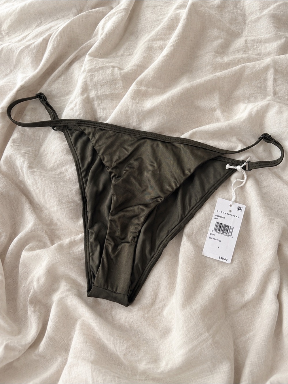 Good American Stormy Green Bikini Bottoms NWT XL